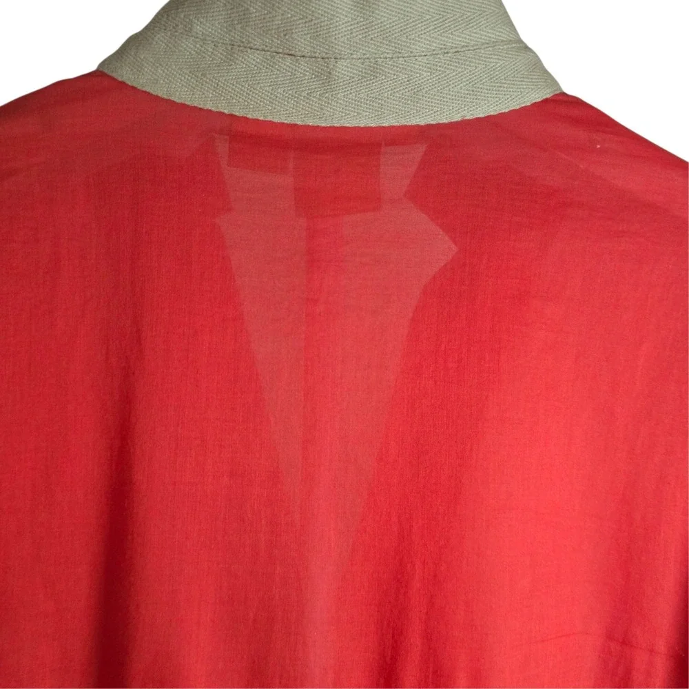 Tory Burch Orange Cotton Tunic Caftan Resort Boho‎ Size 10